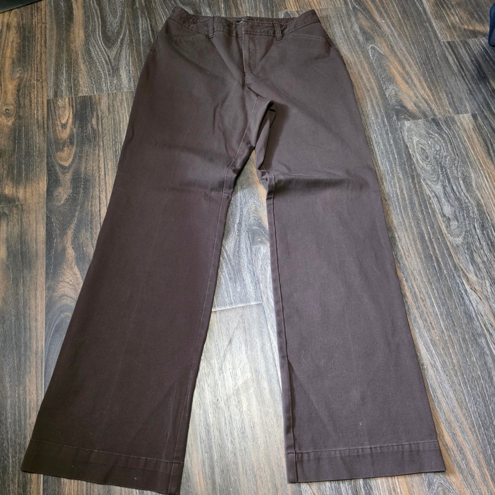 Eddie Bauer Blakely Fit Brown Wide Leg Trousers Stretch Workwear Pants 10L